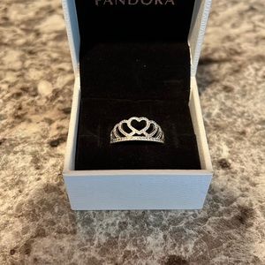 Pandora Heart Crown Silver Ring